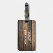 Rustisch hout — land op maat bagagelabel (Achterkant verticaal)
