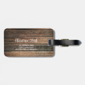 Rustisch hout — land op maat bagagelabel (Achterkant horizontaal)