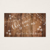 Rustisch hout, lichte en neusvlokken, Drink Ticket Visitekaartje (Voorkant)