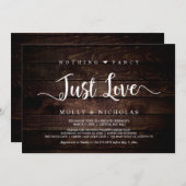 Rustisch hout, lolling, niets Fancy gewoon liefde Kaart (Voorkant / Achterkant)