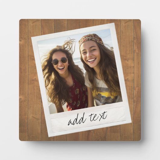 Rustisch hout met  vierkant fotolijst fotoplaat (Voorkant)