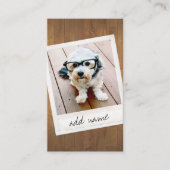 Rustisch hout met  vierkant fotolijst visitekaartje (Voorkant)