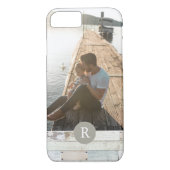 Rustisch hout + monogram Case-Mate iPhone case (Achterkant)