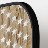 Rustisch hout Thin Blue Line Patriotic USA Flag Pickleball Paddle (Links Detail)