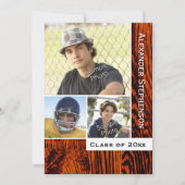 Rustisch houten Afstuderen Kaart (Voorkant)