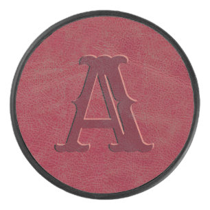 Rustisch Initiaal van de Monogram van de Textuur v Hockey Puck