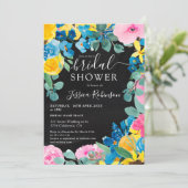 Rustisch karton, vrijgezellenfeest met florale fot kaart (Staand voorkant)