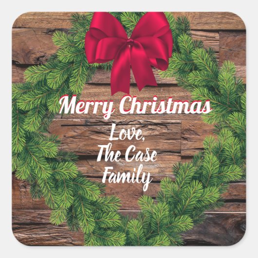 Rustisch Kerst sticker Envelopzegel (Voorkant)