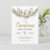 Rustisch kerstBaby shower Kaart (Staand voorkant)