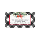 Rustisch kerstbuffelretouradres etiket (Voorkant)