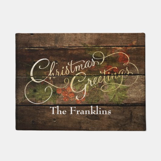Rustisch kerstfeest deurmat (Voorkant)
