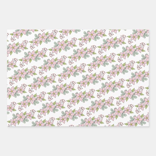 Rustisch kerstfeest in Poinsettia Inpakpapier Vel (Voorkant 2)