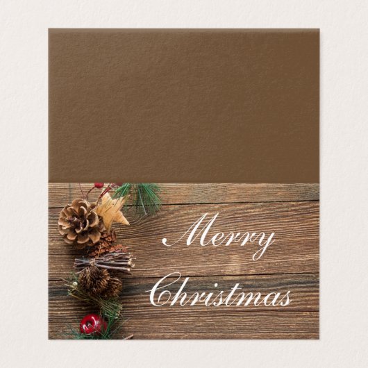 Rustisch kerstfeest kaart (Buitenkant ongevouwen)