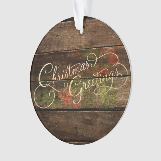 Rustisch kerstfeest ornament (voorkant)