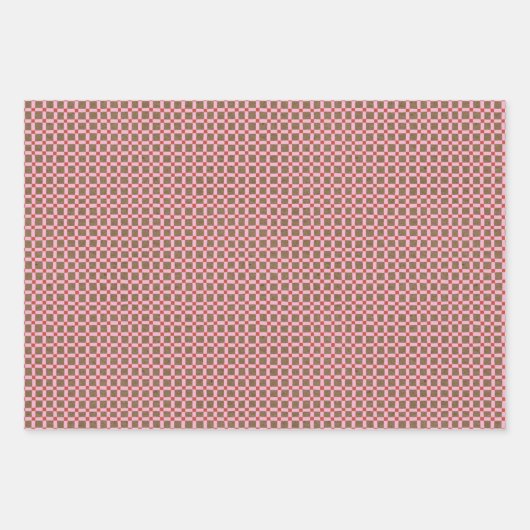 Rustisch kerstpapier met rood en roze pink inpakpapier vel (Voorkant 2)