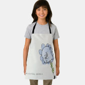 Rustisch Kind met Aqua Blue Waterverf ventilator Schort (Insitu)