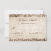 Rustisch land Antler + RSVP-Kaarten met Lace Weddi RSVP Kaartje (Voorkant)