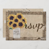 Rustisch land Barn Wedding Sunflower Mason Jar (Voorkant / Achterkant)