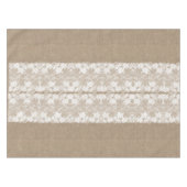 Rustisch land:  beige burlap en witte kant tafelkleed (Voorkant (Horizontaal))