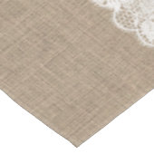 Rustisch land: beige burlap en witte kant tafelkleed (Gekanteld)