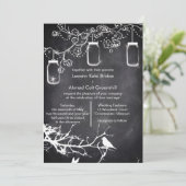 Rustisch land bruiloft Mason Jar Chalkboard Kaart (Staand voorkant)