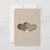 Rustisch land Burlap Heart Mason Jar Wedding RSVP (Achterkant)