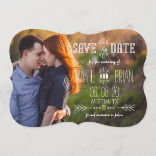 Rustisch land De datumkaarten opslaan Save The Date