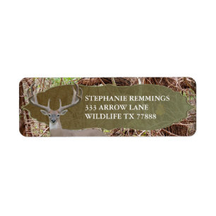 Rustisch land Deer Hunter Wedding Label