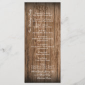 Rustisch Land Double Hearts Wood Wedding Program Programma (Achterkant)