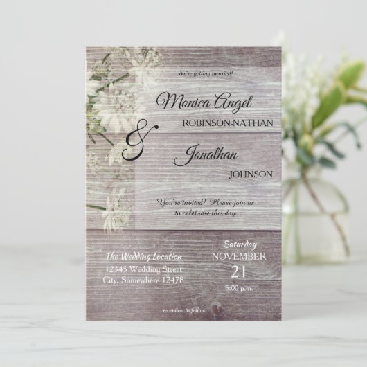 Rustisch land Grijs Hout Bouw Kaart (Staand voorkant)