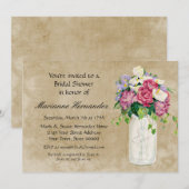 Rustisch land Mason Jar Bouquet Crackle Swirls Kaart (Voorkant / Achterkant)