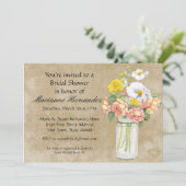 Rustisch land Mason Jar Bouquet Crackle Swirls Kaart (Staand voorkant)