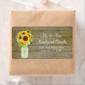 Rustisch Land Mason Jar Flowers Sunflower Bouquet Etiket (Insitu)