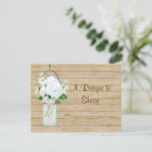 Rustisch land Mason Jar Flowers White Hydrangeas Briefkaart (Staand voorkant)