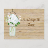 Rustisch land Mason Jar Flowers White Hydrangeas Briefkaart (Voorkant)