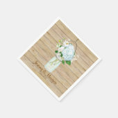 Rustisch land Mason Jar Flowers White Hydrangeas Servet (Hoek)