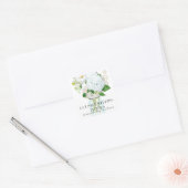 Rustisch land Mason Jar Flowers White Hydrangeas Vierkante Sticker (Envelop)