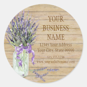 Rustisch land Mason Jar French Lavender Bouquet Ronde Sticker
