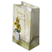 RUSTISCH LAND MASON JAR MET ZONLOWERS KLEIN CADEAUZAKJE (Achterkant Gekanteld)