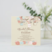 Rustisch land Mason Jar Vrijgezellenfeest Kaart (Staand voorkant)