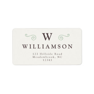 Rustisch Land Modern Monogram Retouradres Etiket