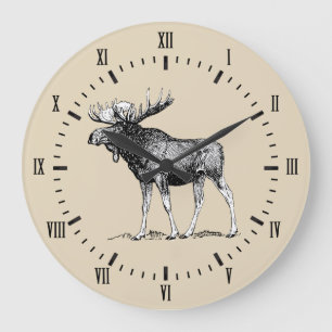 Rustisch land Moose & Taupe Grote Klok
