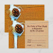 Rustisch land Pinecone Wedding RSVP-kaarten RSVP Kaartje (Voorkant / Achterkant)
