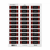 Rustisch Land Red Black Buffalo geplakt Modern Etiket (Full Sheet)