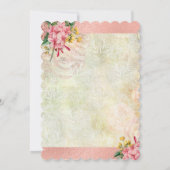 Rustisch land Roze Floral Elegant Save The Date (Achterkant)