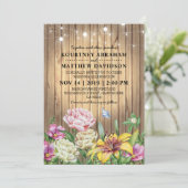 Rustisch land Spring Garden Floral Wedding Kaart (Staand voorkant)