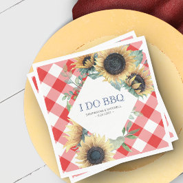 Rustisch Land Sunflower Red Gingham Barn Wedding Servet