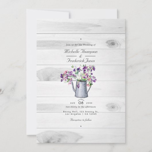 Rustisch land Tuinboer QR-code RSVP bruiloft Kaart (Voorkant)