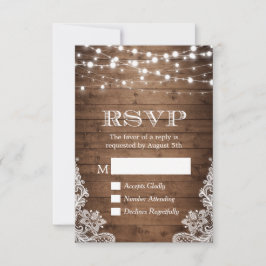 Rustisch Land Twinkle Lace Barn Wood RSVP