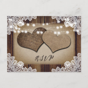 Rustisch Land Wedding RSVP Briefkaart Meal Choice